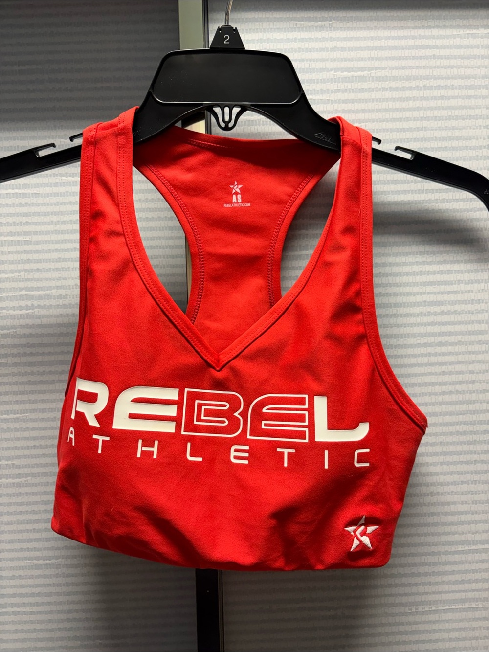 Rebel Athletic Women's Red Racerback Sports Bra